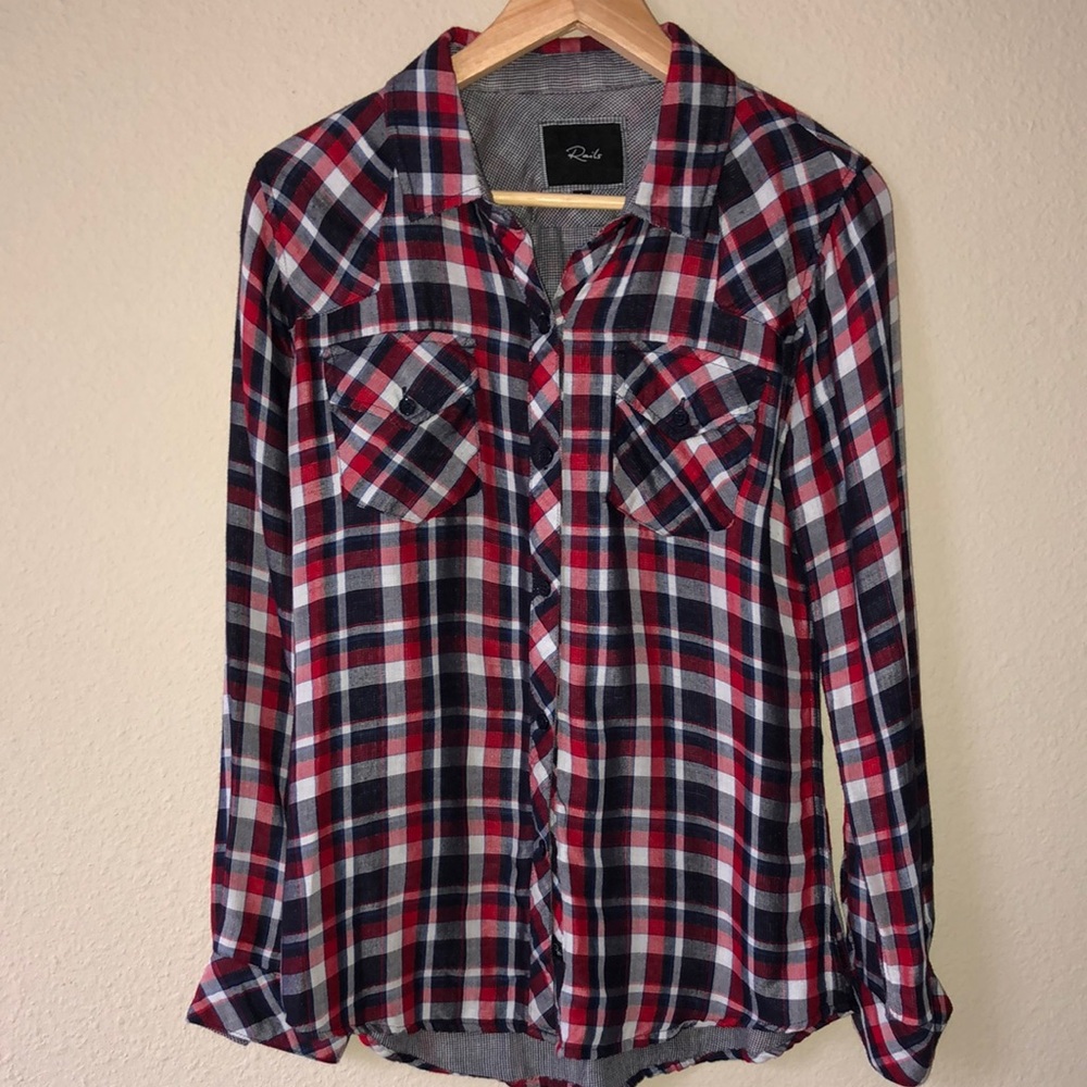 Host Pick! Rails Plaid Button-Front Shirt Size S